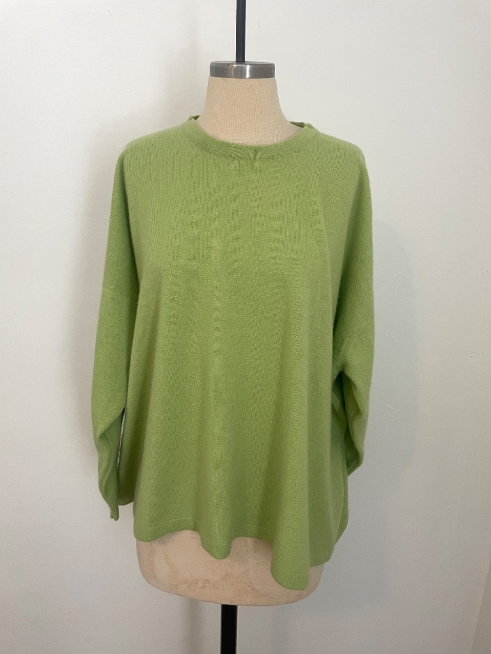 Eskandar O/S Green Boxy Oversized Bright Green 100% Cashmere Sweater, 1 Size